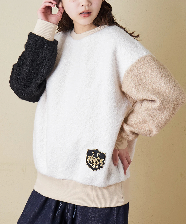 CUBE SUGAR(キューブシュガー) |【冬新作】プードルファー クルーネック プルオーバー