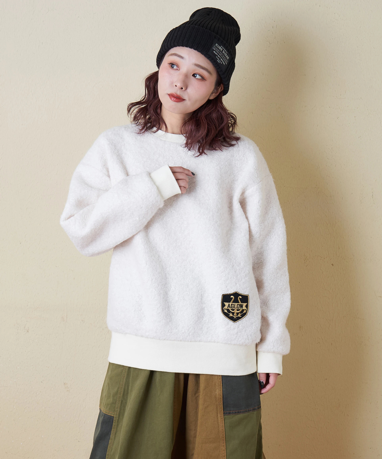 CUBE SUGAR(キューブシュガー) |【冬新作】プードルファー クルーネック プルオーバー