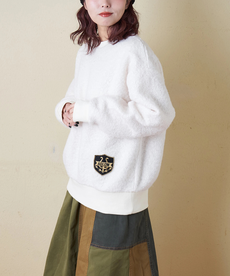 CUBE SUGAR(キューブシュガー) |【冬新作】プードルファー クルーネック プルオーバー