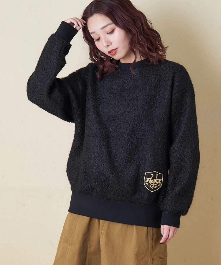 CUBE SUGAR(キューブシュガー) |【冬新作】プードルファー クルーネック プルオーバー