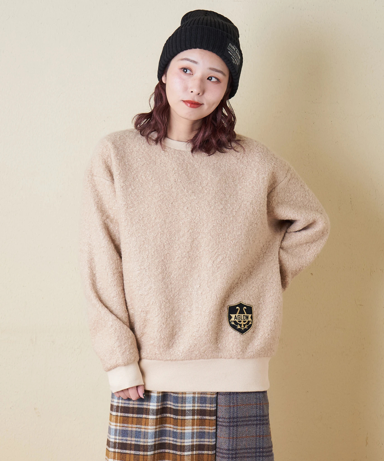 CUBE SUGAR(キューブシュガー) |【冬新作】プードルファー クルーネック プルオーバー