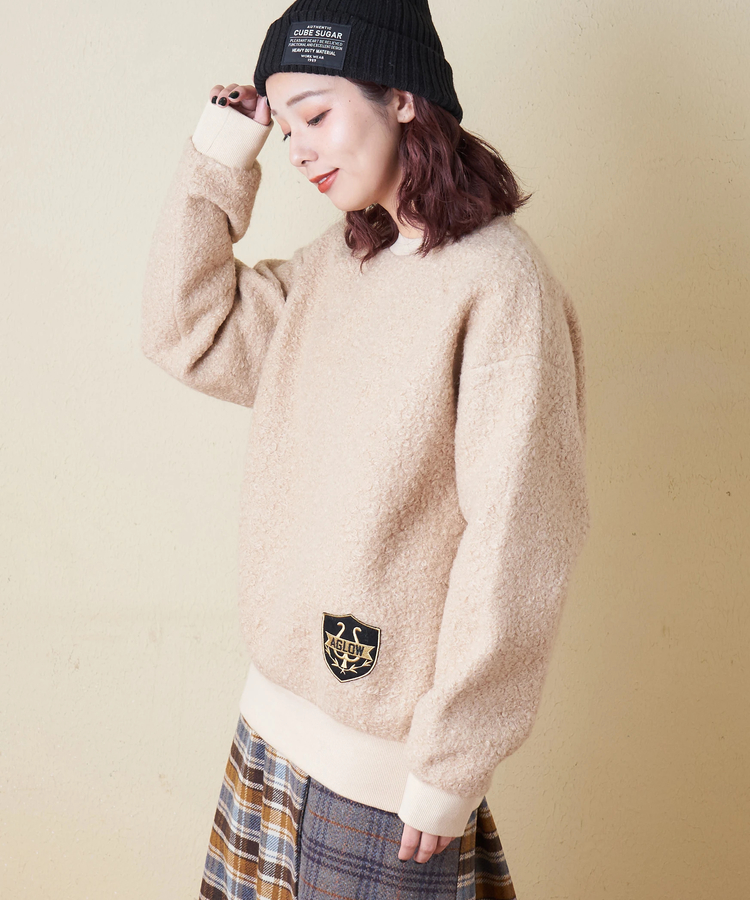 CUBE SUGAR(キューブシュガー) |【冬新作】プードルファー クルーネック プルオーバー