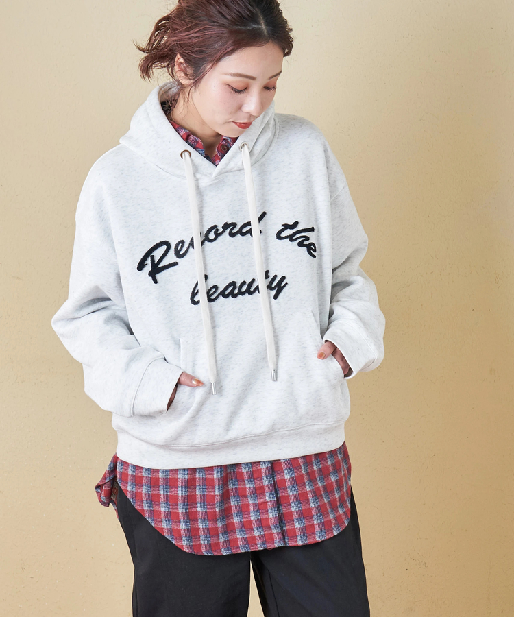 CUBE SUGAR(キューブシュガー) |【秋冬新作】微起毛 チェック デニム使い ビッグシャツ