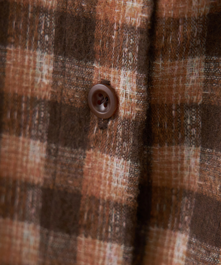 CUBE SUGAR(キューブシュガー) |【秋冬新作】微起毛 チェック デニム使い ビッグシャツ