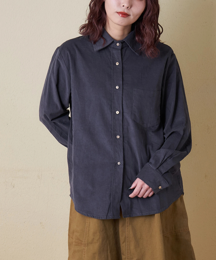 CUBE SUGAR(キューブシュガー) |【秋冬新作】細コーデュロイ レギュラー シャツ