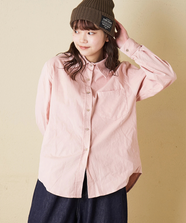 CUBE SUGAR(キューブシュガー) |【秋冬新作】細コーデュロイ レギュラー シャツ