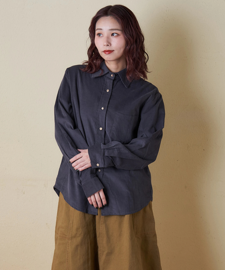 CUBE SUGAR(キューブシュガー) |【秋冬新作】細コーデュロイ レギュラー シャツ