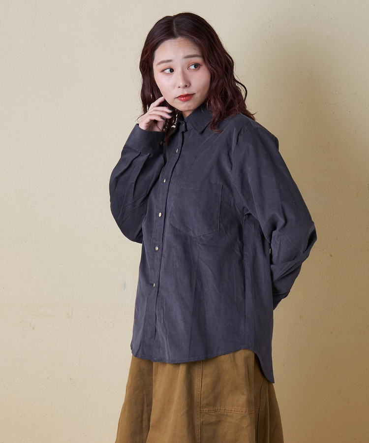 CUBE SUGAR(キューブシュガー) |【秋冬新作】細コーデュロイ レギュラー シャツ