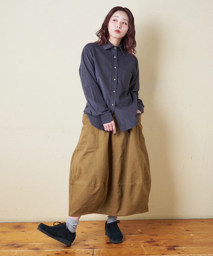 CUBE SUGAR(キューブシュガー) |【秋冬新作】細コーデュロイ レギュラー シャツ