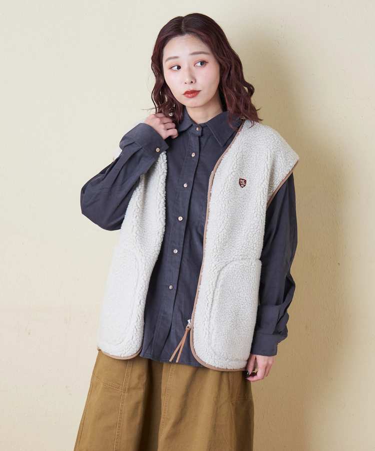 CUBE SUGAR(キューブシュガー) |【秋冬新作】細コーデュロイ レギュラー シャツ