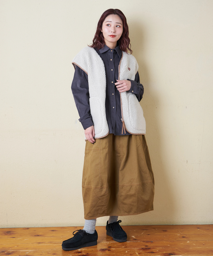 CUBE SUGAR(キューブシュガー) |【秋冬新作】細コーデュロイ レギュラー シャツ