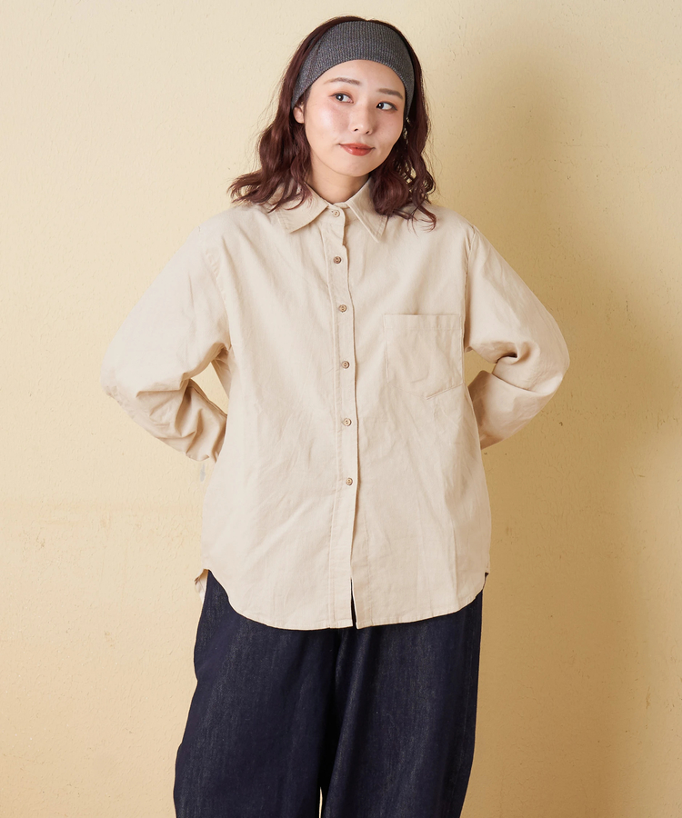 CUBE SUGAR(キューブシュガー) |【秋冬新作】細コーデュロイ レギュラー シャツ