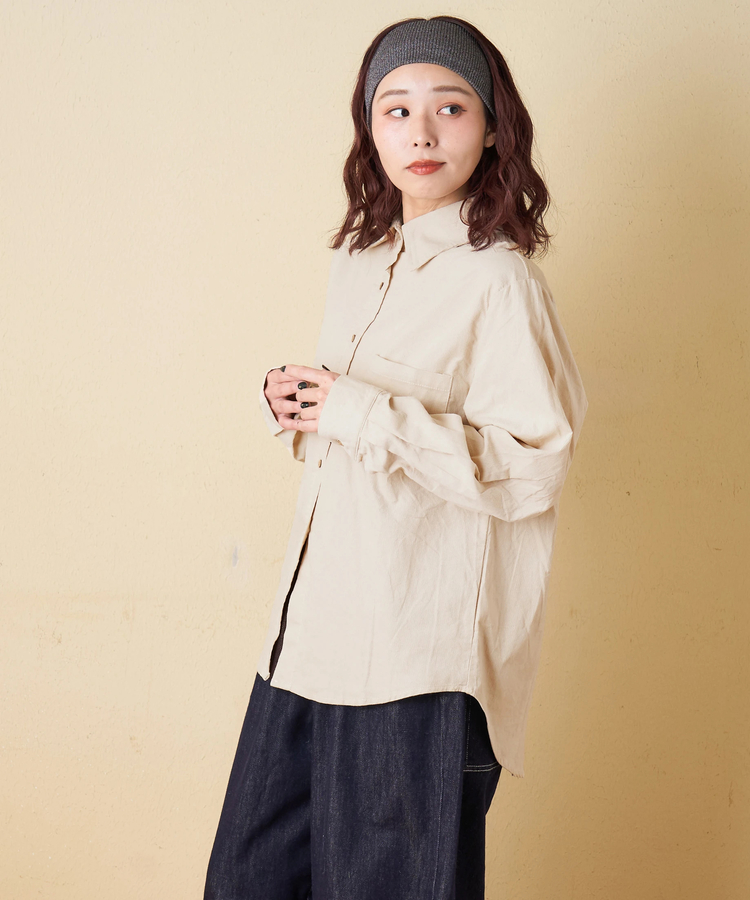 CUBE SUGAR(キューブシュガー) |【秋冬新作】細コーデュロイ レギュラー シャツ