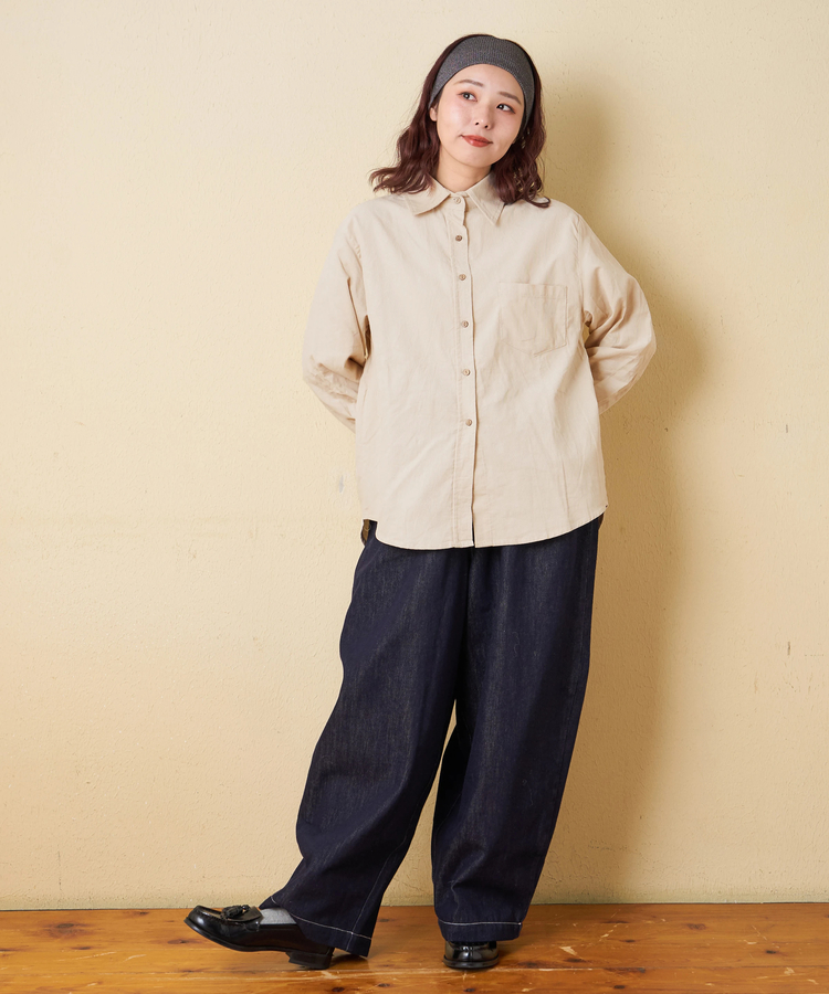 CUBE SUGAR(キューブシュガー) |【秋冬新作】細コーデュロイ レギュラー シャツ