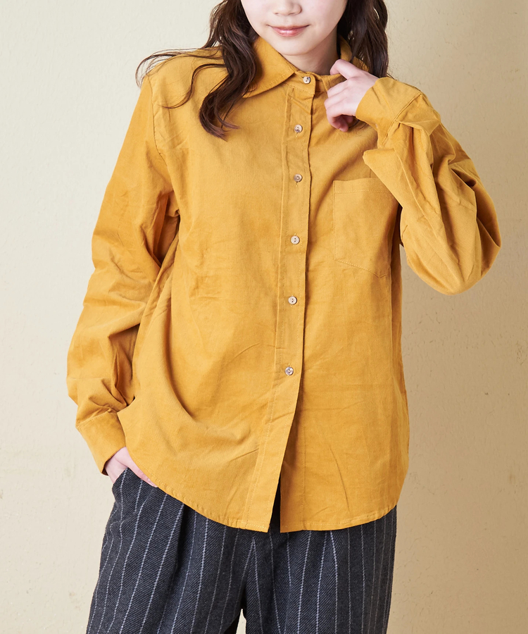 CUBE SUGAR(キューブシュガー) |【秋冬新作】細コーデュロイ レギュラー シャツ