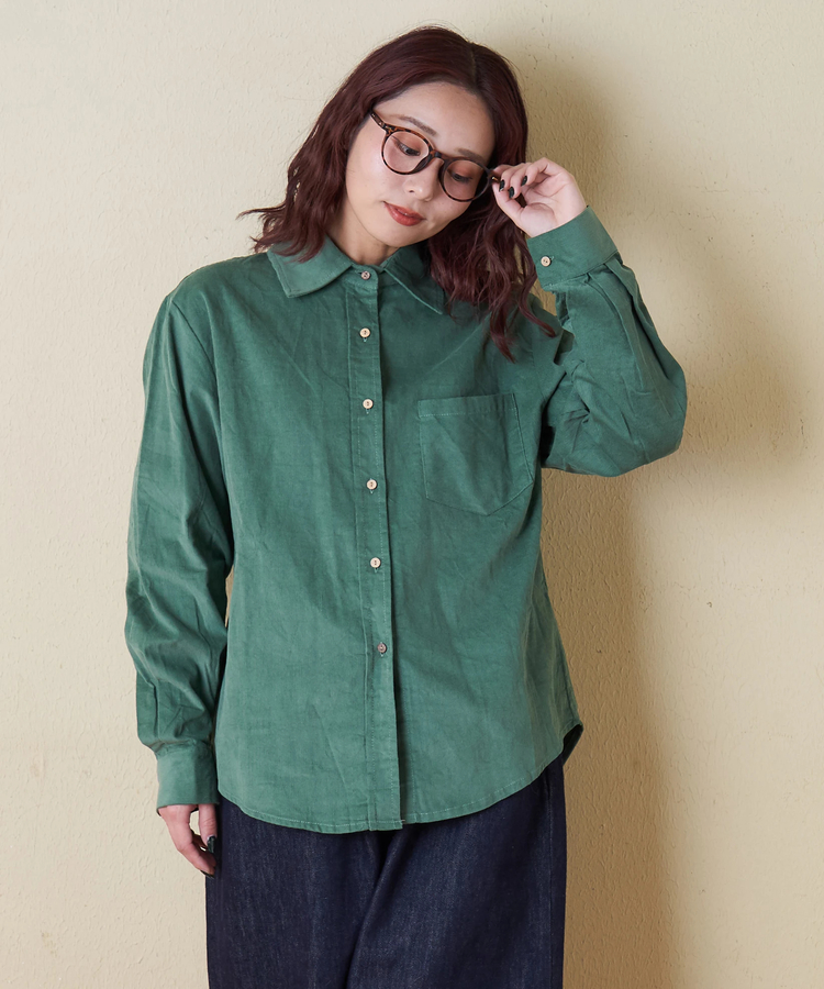 CUBE SUGAR(キューブシュガー) |【秋冬新作】細コーデュロイ レギュラー シャツ