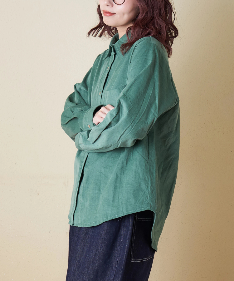 CUBE SUGAR(キューブシュガー) |【秋冬新作】細コーデュロイ レギュラー シャツ