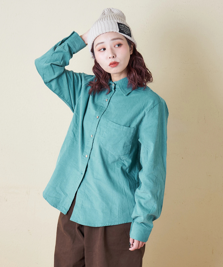 CUBE SUGAR(キューブシュガー) |【秋冬新作】細コーデュロイ レギュラー シャツ