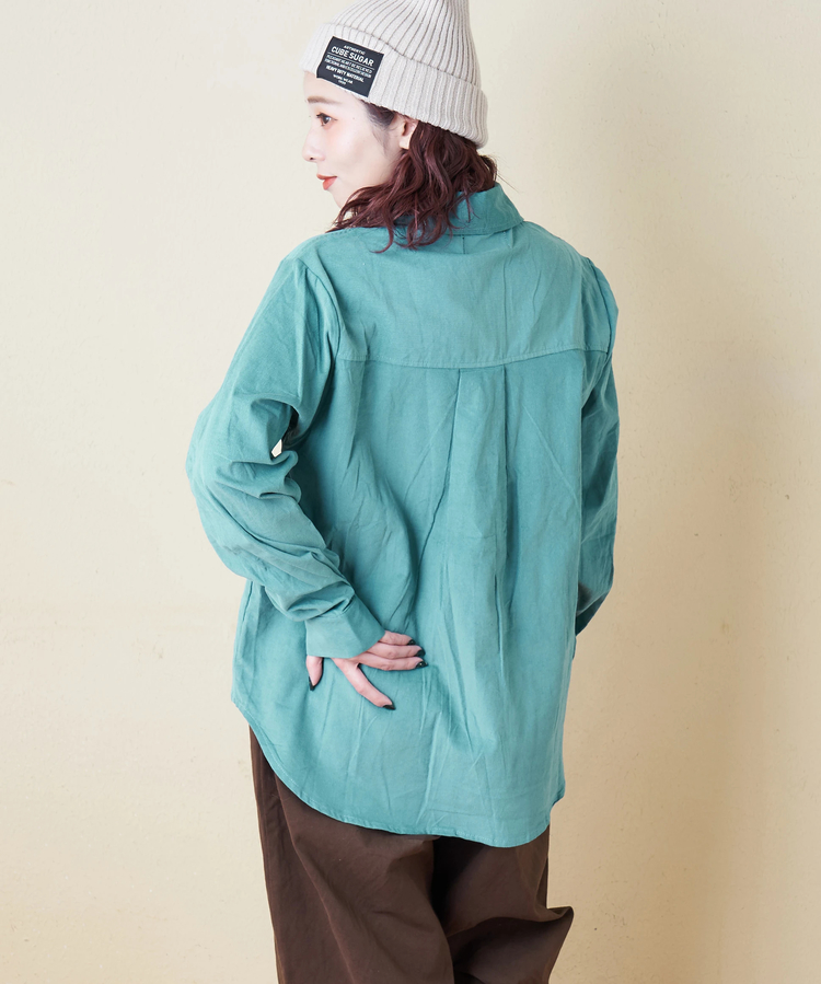 CUBE SUGAR(キューブシュガー) |【秋冬新作】細コーデュロイ レギュラー シャツ