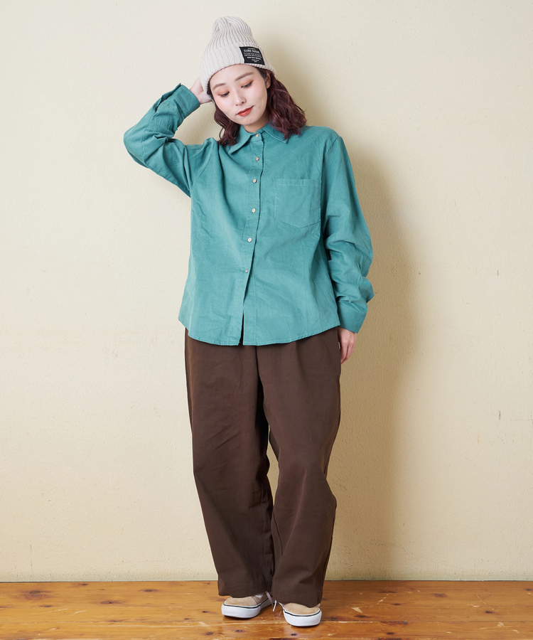 CUBE SUGAR(キューブシュガー) |【秋冬新作】細コーデュロイ レギュラー シャツ