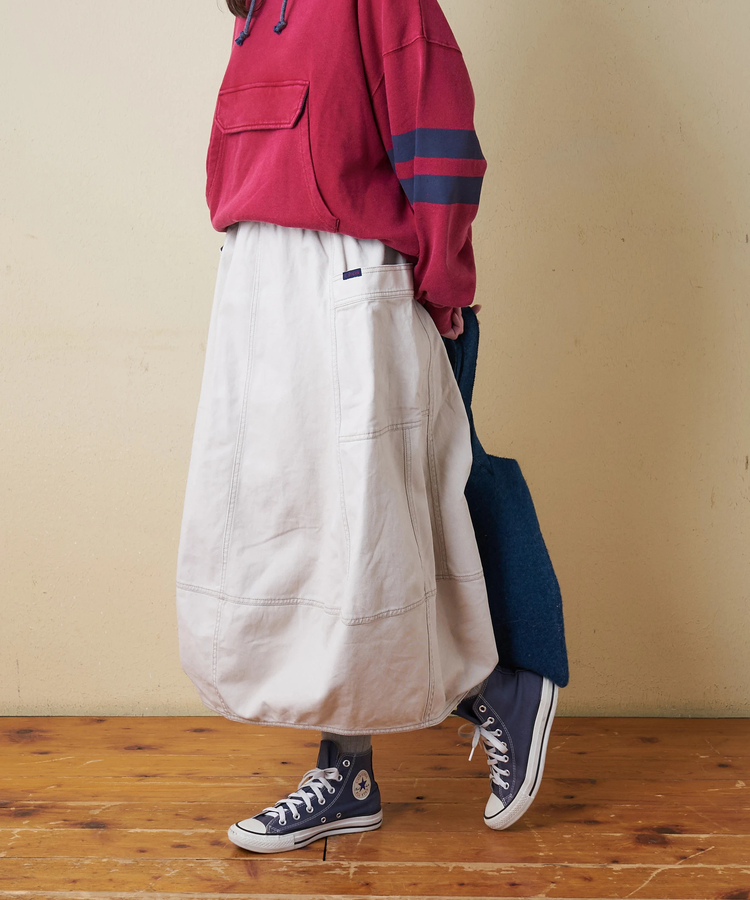 CUBE SUGAR(キューブシュガー) |【秋冬新作】微起毛 ツイル バルーン スカート