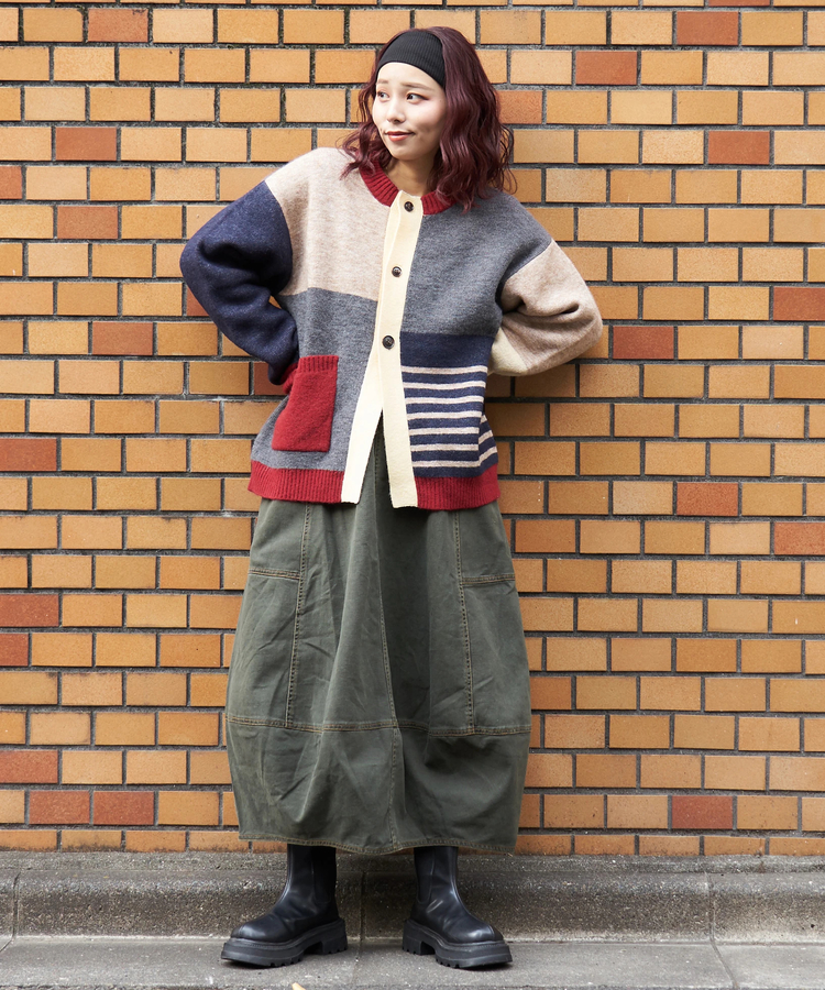 CUBE SUGAR(キューブシュガー) |【秋冬新作】微起毛 ツイル バルーン スカート