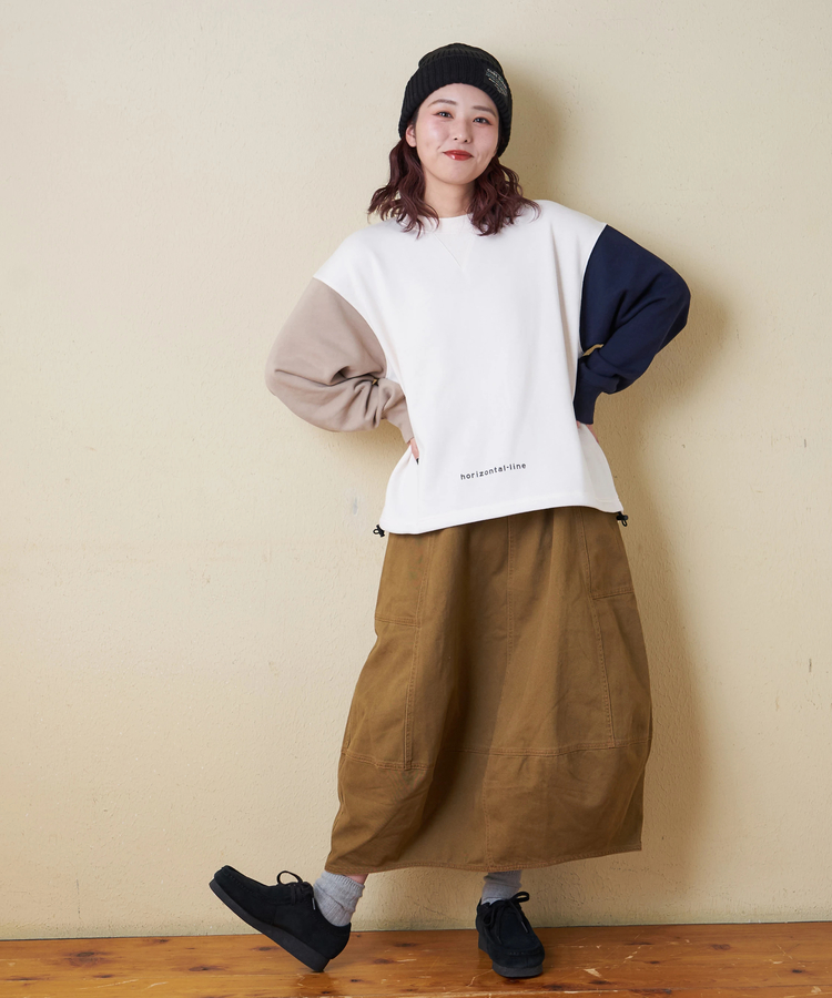 CUBE SUGAR(キューブシュガー) |【秋冬新作】微起毛 ツイル バルーン スカート