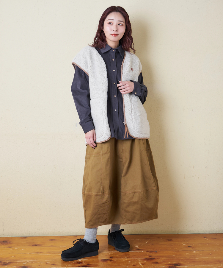 CUBE SUGAR(キューブシュガー) |【秋冬新作】微起毛 ツイル バルーン スカート