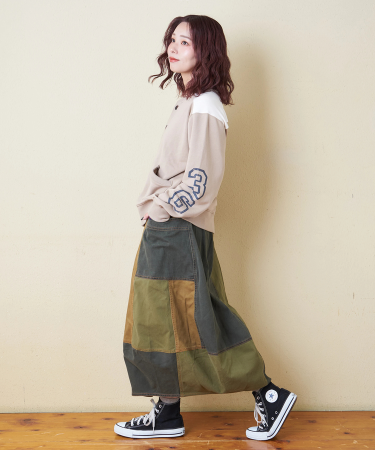 CUBE SUGAR(キューブシュガー) |【秋冬新作】微起毛 ツイル バルーン スカート