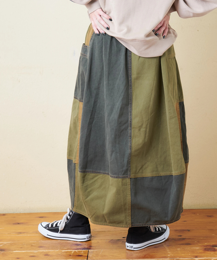 CUBE SUGAR(キューブシュガー) |【秋冬新作】微起毛 ツイル バルーン スカート