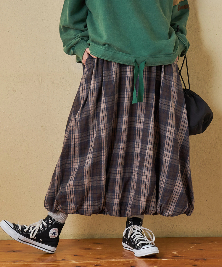 CUBE SUGAR(キューブシュガー) |【秋冬新作】チェック バルーンスカート
