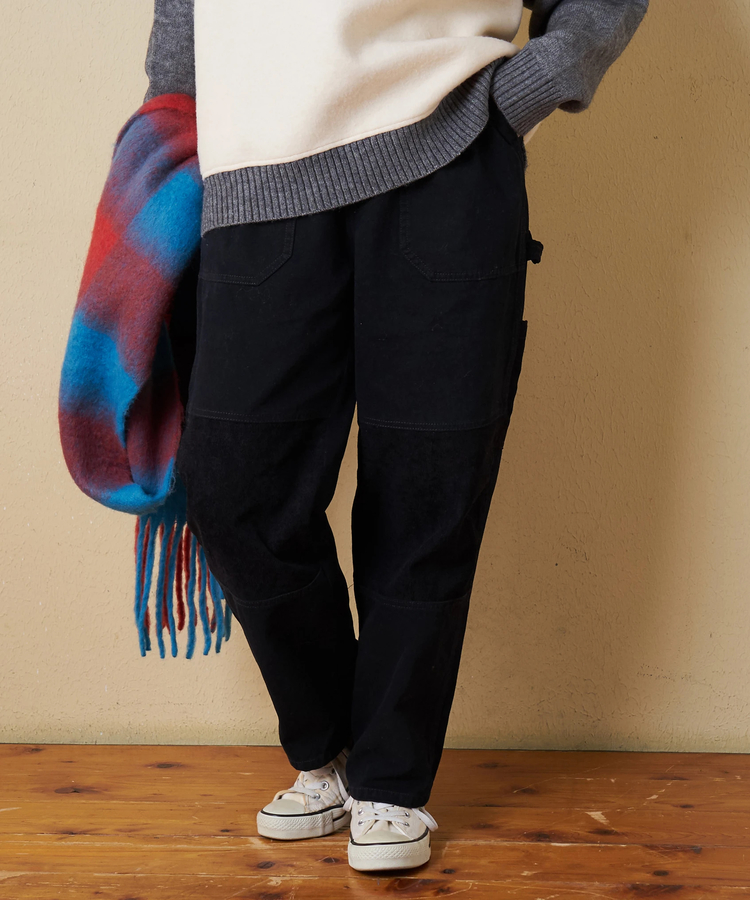 CUBE SUGAR(キューブシュガー) |【秋冬新作】ピーチツイル × コーデュロイ 組合せ ペインターパンツ