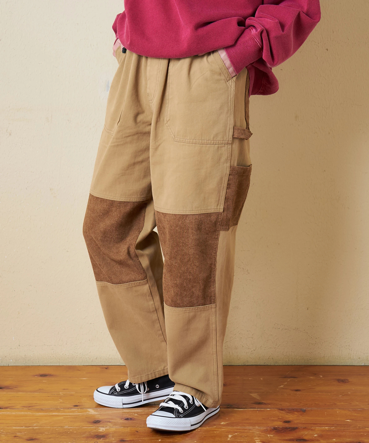 CUBE SUGAR(キューブシュガー) |【秋冬新作】ピーチツイル × コーデュロイ 組合せ ペインターパンツ