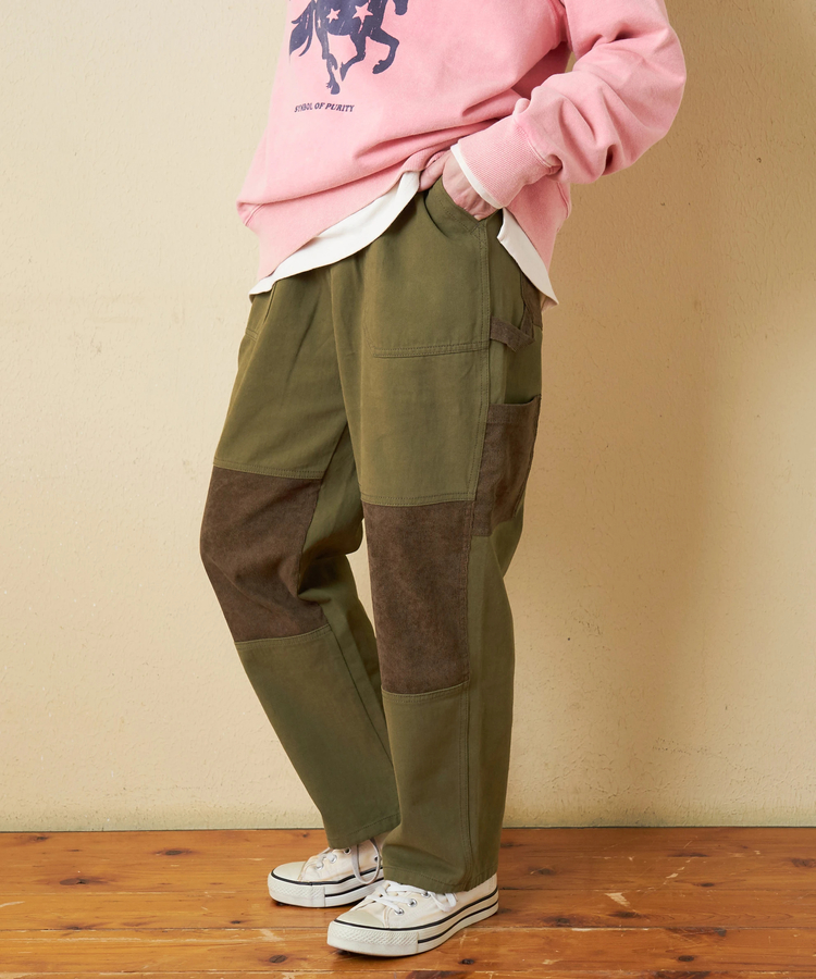 CUBE SUGAR(キューブシュガー) |【秋冬新作】ピーチツイル × コーデュロイ 組合せ ペインターパンツ