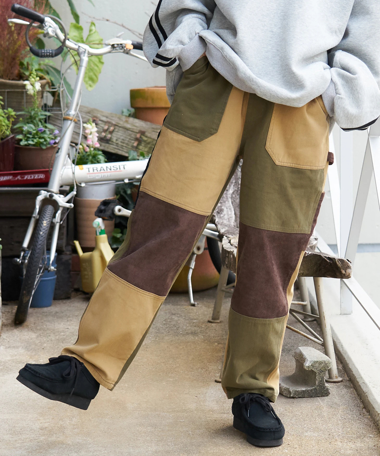 CUBE SUGAR(キューブシュガー) |【秋冬新作】ピーチツイル × コーデュロイ 組合せ ペインターパンツ