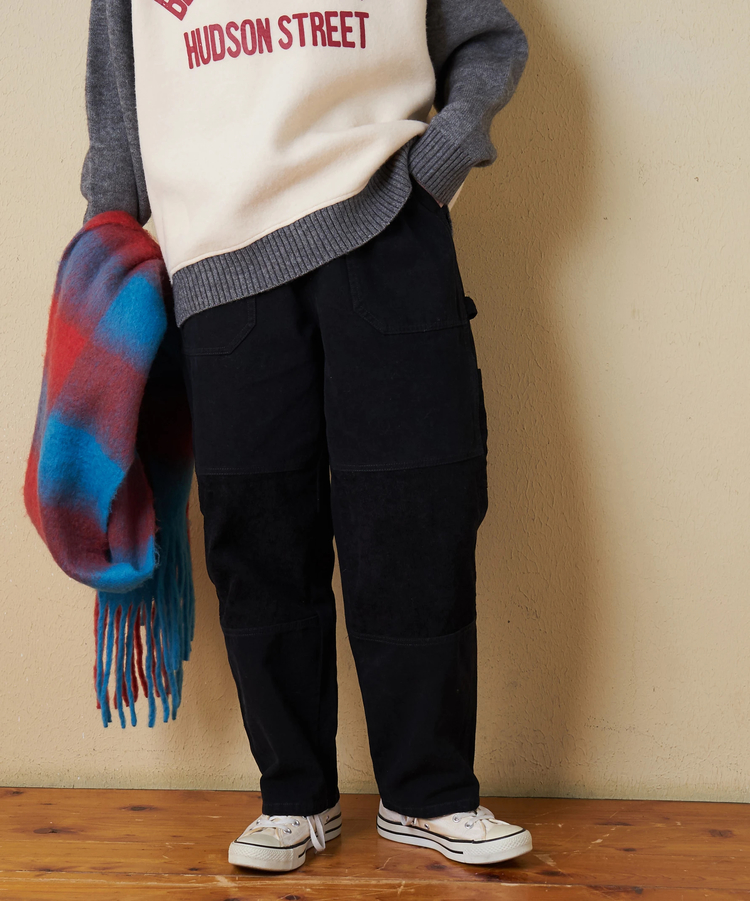 CUBE SUGAR(キューブシュガー) |【秋冬新作】ピーチツイル × コーデュロイ 組合せ ペインターパンツ