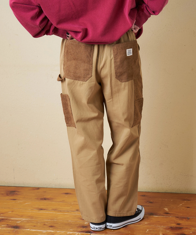 CUBE SUGAR(キューブシュガー) |【秋冬新作】ピーチツイル × コーデュロイ 組合せ ペインターパンツ