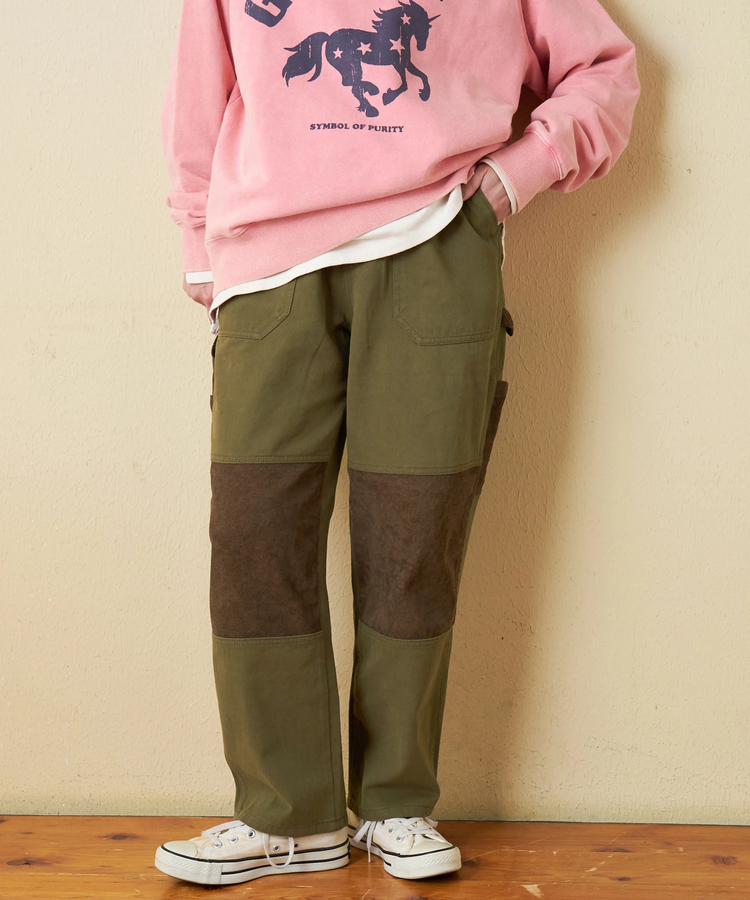 CUBE SUGAR(キューブシュガー) |【秋冬新作】ピーチツイル × コーデュロイ 組合せ ペインターパンツ