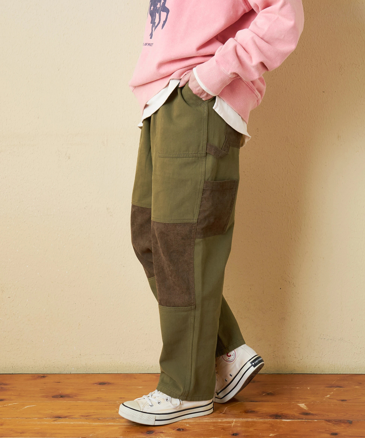 CUBE SUGAR(キューブシュガー) |【秋冬新作】ピーチツイル × コーデュロイ 組合せ ペインターパンツ