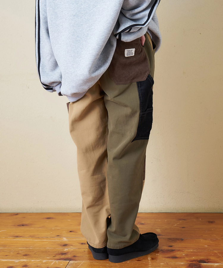 CUBE SUGAR(キューブシュガー) |【秋冬新作】ピーチツイル × コーデュロイ 組合せ ペインターパンツ