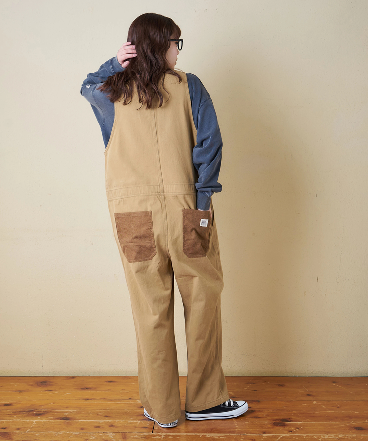 CUBE SUGAR(キューブシュガー) |【秋冬新作】ピーチツイル × コーデュロイ サロペットパンツ