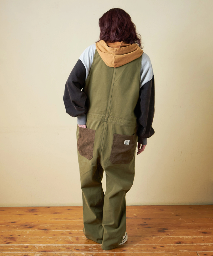 CUBE SUGAR(キューブシュガー) |【秋冬新作】ピーチツイル × コーデュロイ サロペットパンツ