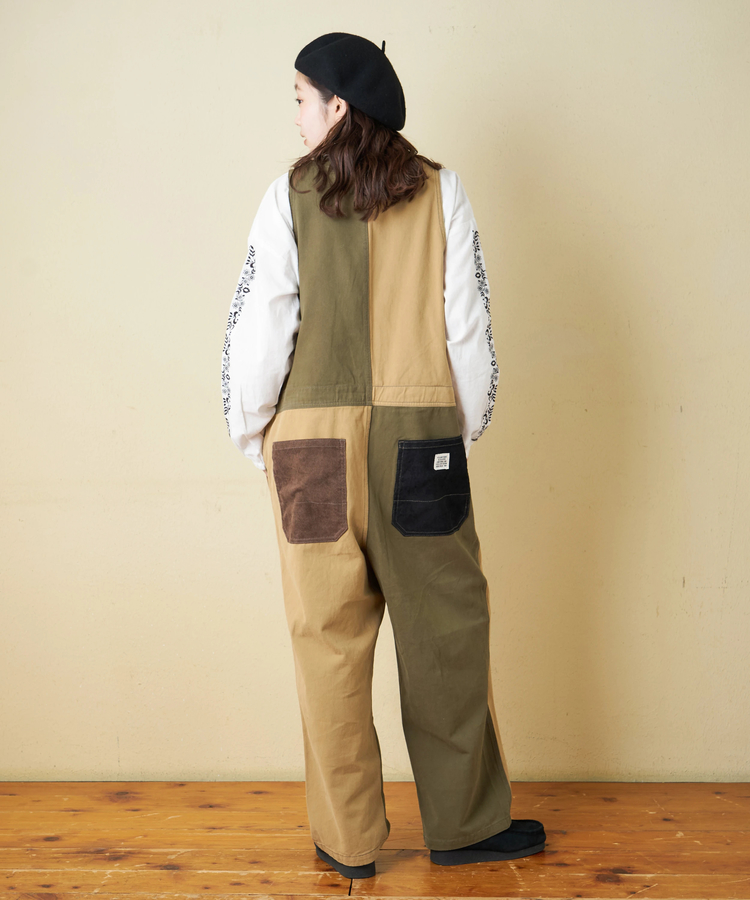 CUBE SUGAR(キューブシュガー) |【秋冬新作】ピーチツイル × コーデュロイ サロペットパンツ