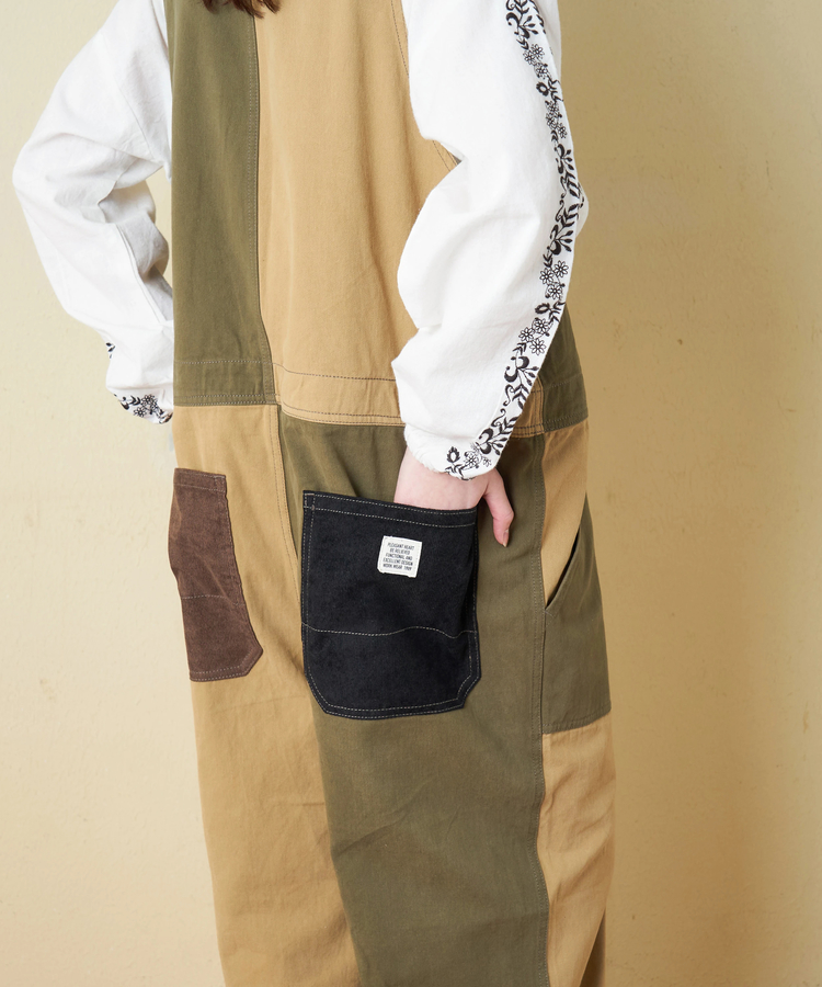 CUBE SUGAR(キューブシュガー) |【秋冬新作】ピーチツイル × コーデュロイ サロペットパンツ