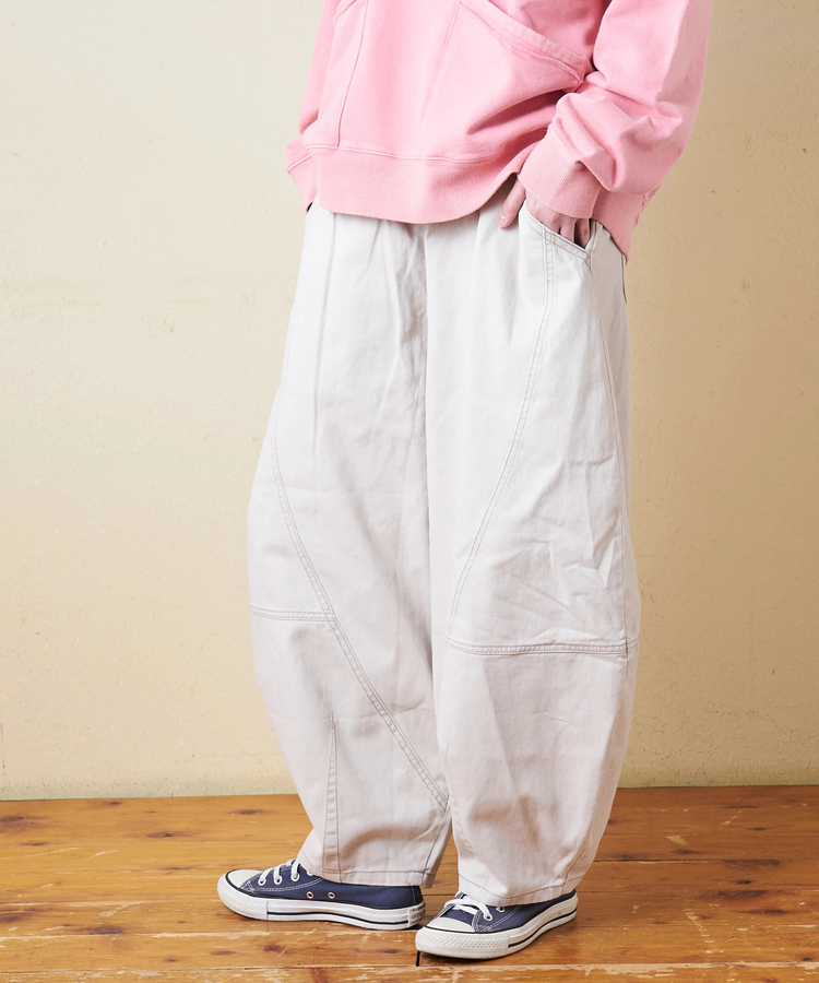 CUBE SUGAR(キューブシュガー) |【秋冬新作】微起毛 ツイル バルーン パンツ