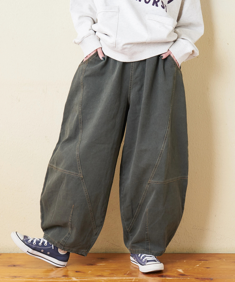 CUBE SUGAR(キューブシュガー) |【秋冬新作】微起毛 ツイル バルーン パンツ