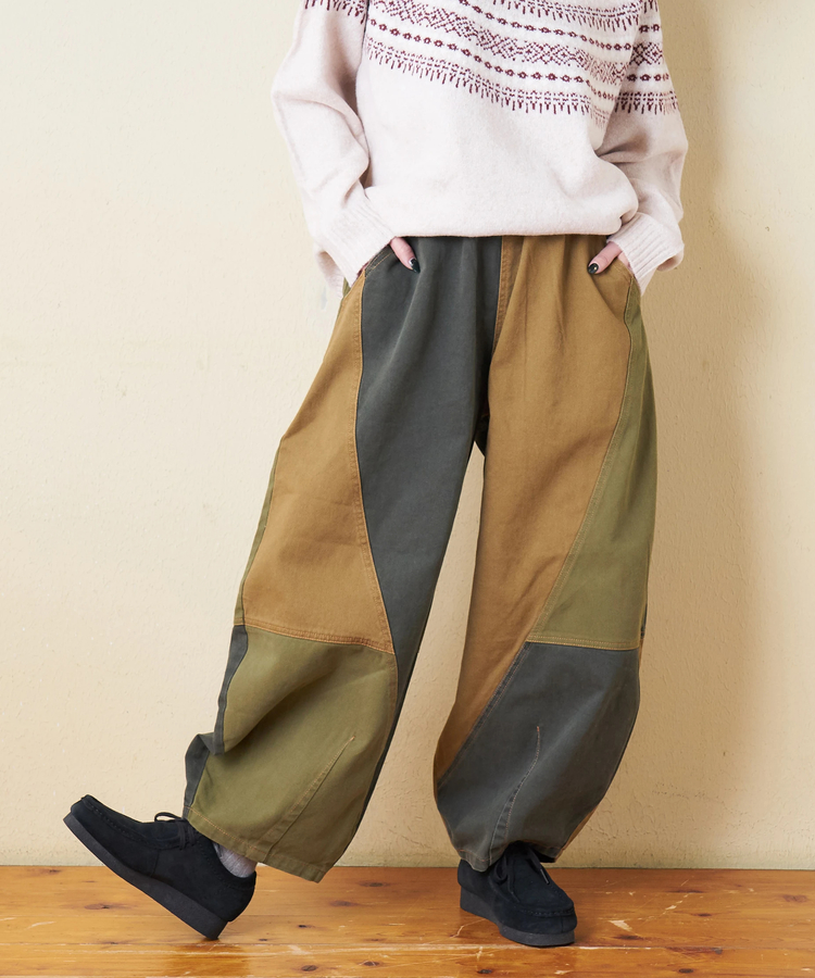 CUBE SUGAR(キューブシュガー) |【秋冬新作】微起毛 ツイル バルーン パンツ