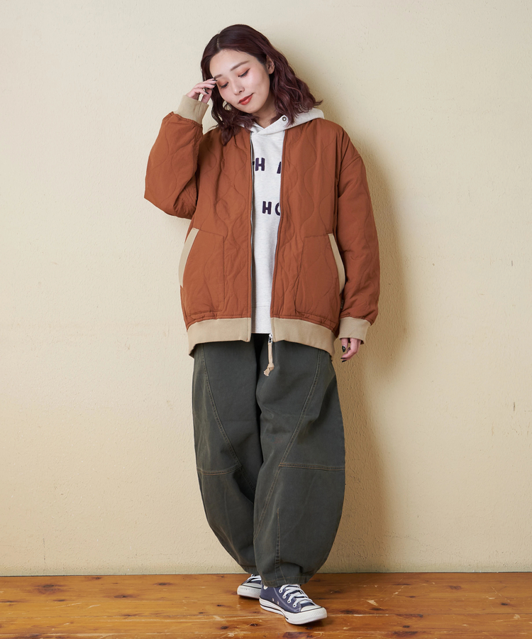 CUBE SUGAR(キューブシュガー) |【秋冬新作】微起毛 ツイル バルーン パンツ