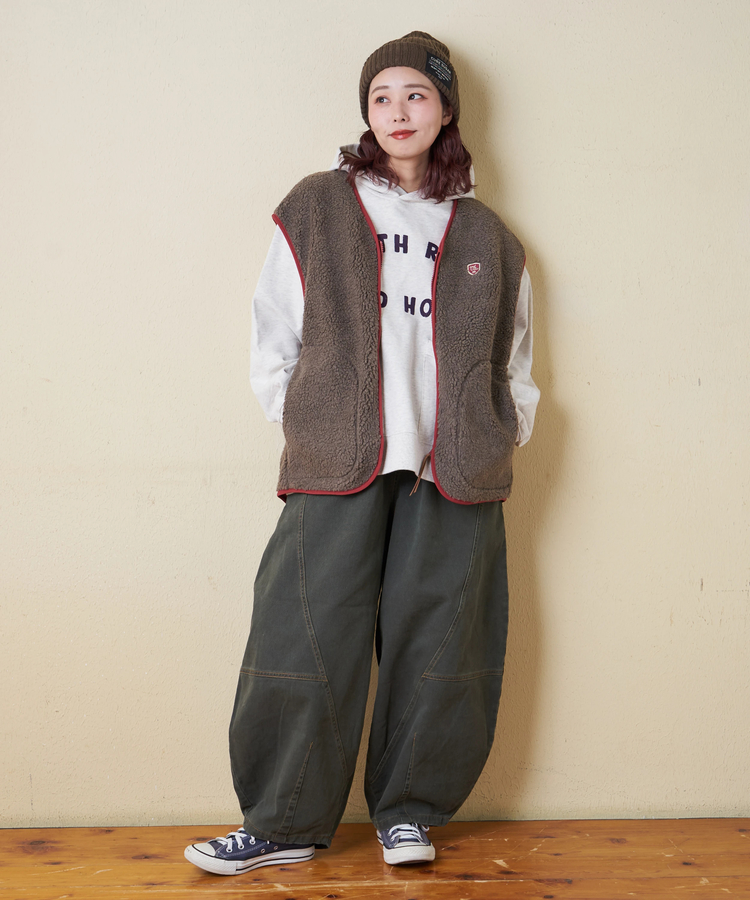 CUBE SUGAR(キューブシュガー) |【秋冬新作】微起毛 ツイル バルーン パンツ