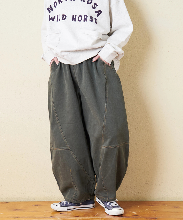 CUBE SUGAR(キューブシュガー) |【秋冬新作】微起毛 ツイル バルーン パンツ